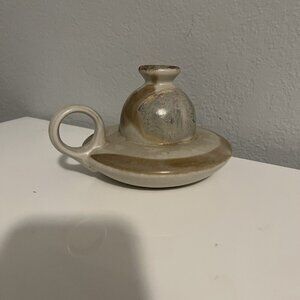 Krave Studios Oil Lamp Pottery Stoneware Oil Jar Candle Holder